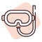 Summer diving mask, icon