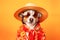 summer dog with hawaian shirt ai generated art