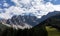 Summer Dolimites Alps high mountains panoramic view