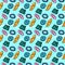 Summer doodle colorful seamless pattern