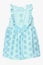 Summer dress isolated. Closeup of a beautiful light blue sleeveless baby girl dress isolated on a white background. Clipping path