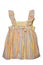 Summer dress isolated. Closeup of a colorful striped sleeveless baby girl dress isolated on a white background. Children spring