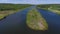 Summer drone view of Augustow Canal, Belarus