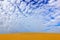 Summer dry landscape in Africa. Black pebble stones. Sandy waves in the wild nature. Dunas Maspalomas, Gran Canaria, Spain.