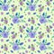 Summer, easter, birthday, spring, wedding seamless pattern with flowers crocus, snowdrops,skiff and leaves.