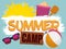 Summer Elements for Fun in the Beach Camp, Vector Illustration