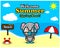Summer elephant costume banner template