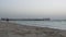 Summer evening dubai palm beach walking bay 4k uae