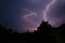 A summer evening storm in the city