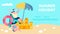 Summer Family Holidays Vector Banner Template