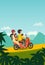 Summer family trip by motorbike vector illustration