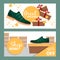 Summer fashion green man shoe banners