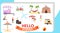 Summer fest, food street fair, family festival poster and banner colorful design. Sweet summer - cute ice cream, watermelon