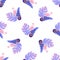 Summer flamingo seamless pattern