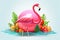 Summer flamingo vacation. Generate Ai