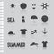 Summer flat icon set-symbol, computer icon. stock