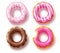 Summer floater donuts set vector design. Inflatable swim rings and rubber toy swimming elements