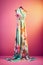 Summer floral maxi dress on dummy. Generative AI