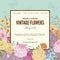 Summer floral vintage vector background.