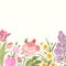 Summer floral vintage vector background.