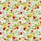 Summer flowers poppies, chamomile, grass. Seamless pattern. Watercolor
