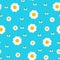 Summer flowers seamless pattern. Abstract daisy floral silhouette background greeting card, wallpaper, packaging, print, fabric