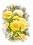 Summer flowers yellow roses in the garden, painted in digital watercolor