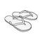 Summer footwear. doodle cartoon flip flops isolated on white