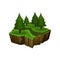 Summer forest natural landscape, fantastic island for game user interface, element for video games, computer or web
