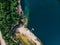 Summer forests and river overlook by drone DJI mavic mini