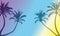 Summer frame of silhouette of palm trees. Background for text. Sale, party and etc. Vector illustration. Applied clipping mask