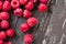 Summer fresh fruits. Raspberry on wooden table