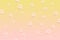 Summer fruit pattern. Flying banana slices on yellow to pink pastel gradient background