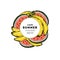 Summer fruit round composition. Banana and watermelon illustration. Vector illustration