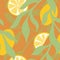 Summer fruit seamless lemon and leaves pattern for wrapping and clothes print and kitchens fabrics and kids