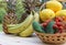 Summer Fruit and Vegetable Harvest - Ginkaku Korean Melons with Pineapple, Bananas, Jalapeno Peppers and Tomatoes