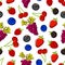 Summer fruits and berries seamless pattern