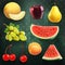 Summer fruits illustrations