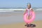 Summer fun portrait: child at the beach