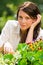 Summer garden flower beautiful woman romantic look