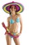 Summer girl with sombrero