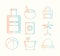 Summer gradient style set of icons vector design