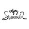 Summer hand drawn brush letterings. Summer typography enjoy summer - vector illustration