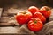 Summer harvest of ripe juicy tomatoes