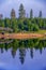 Summer in the Harz mountains, Germany. Historic Oderteich water reservoir near Sankt Andreasberg, component of the Upper Harz