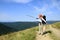 Summer hiking in the mountains.