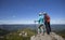 Summer hiking in the mountains.