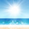 Summer Holiday Background Beach and Tropical Sea with Bright Sun