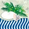 Summer holiday background with palm tree and shell