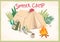 Summer holiday. Camping in forest with tent. Vector cartoon concept